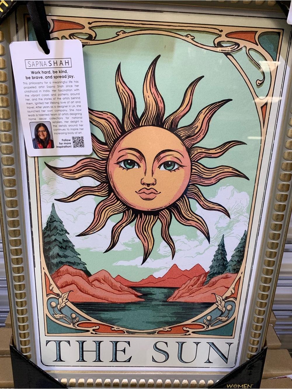 Sapna Shah The‎ Sun Tarots Card Framed Wall Art Gold Frame Art Nouvea